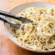 Garlicky Spaghetti with Green Olives and Almonds for Two