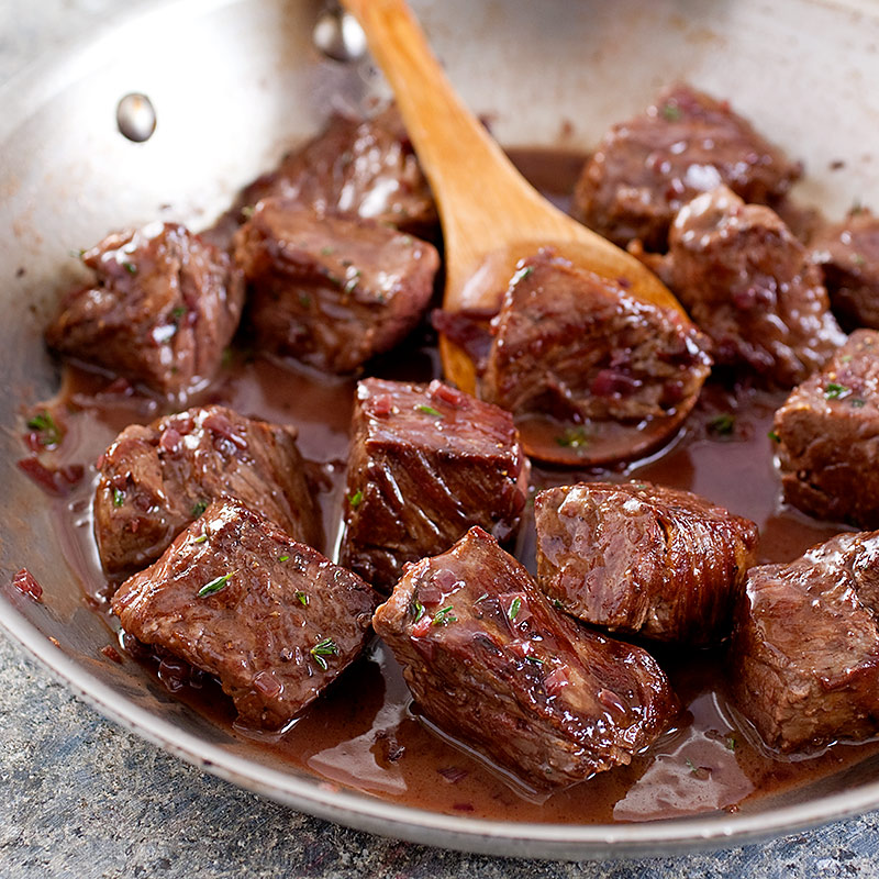 Steak Tips with Red Wine Sauce