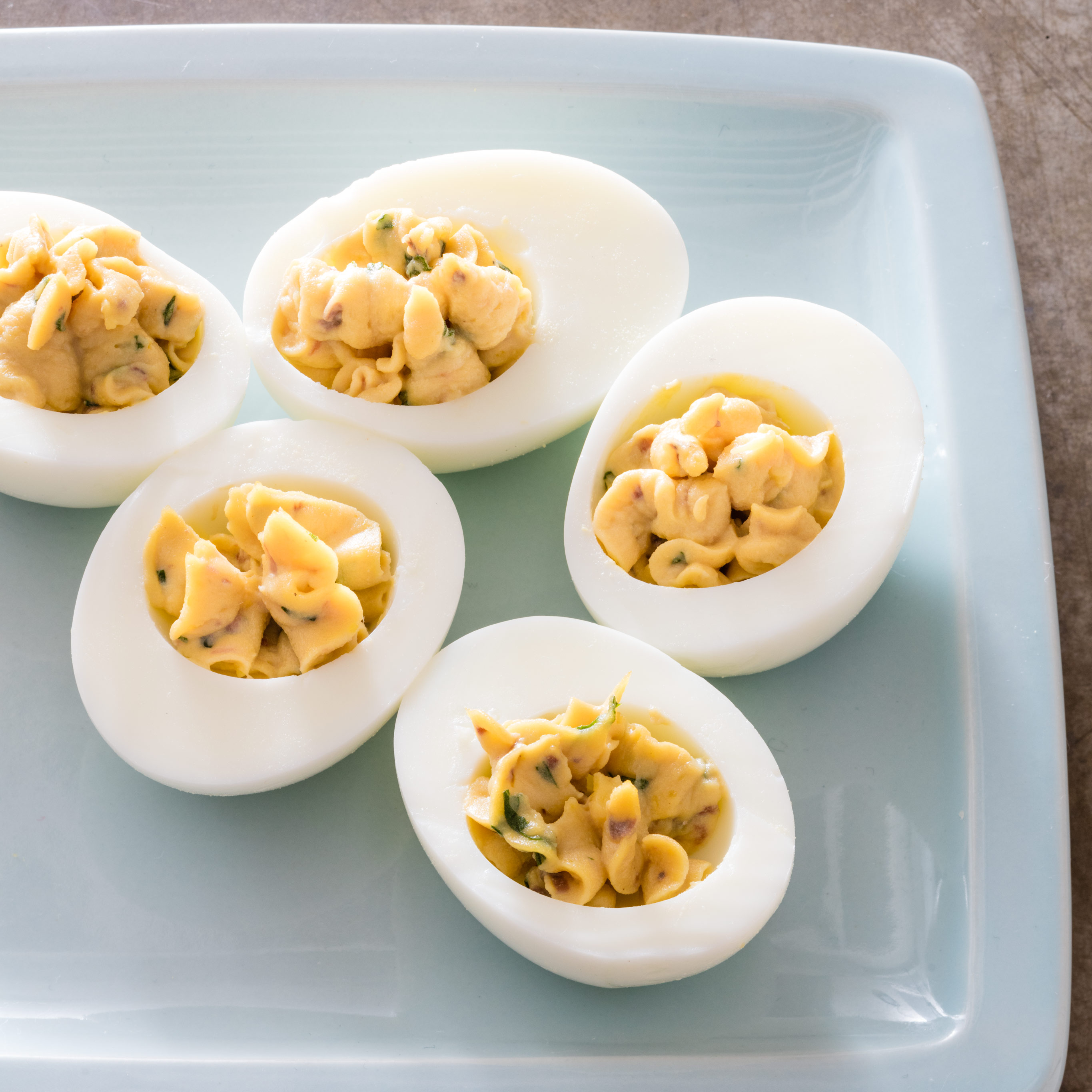 Deviled Eggs with Anchovy and Basil Cook's Illustrated