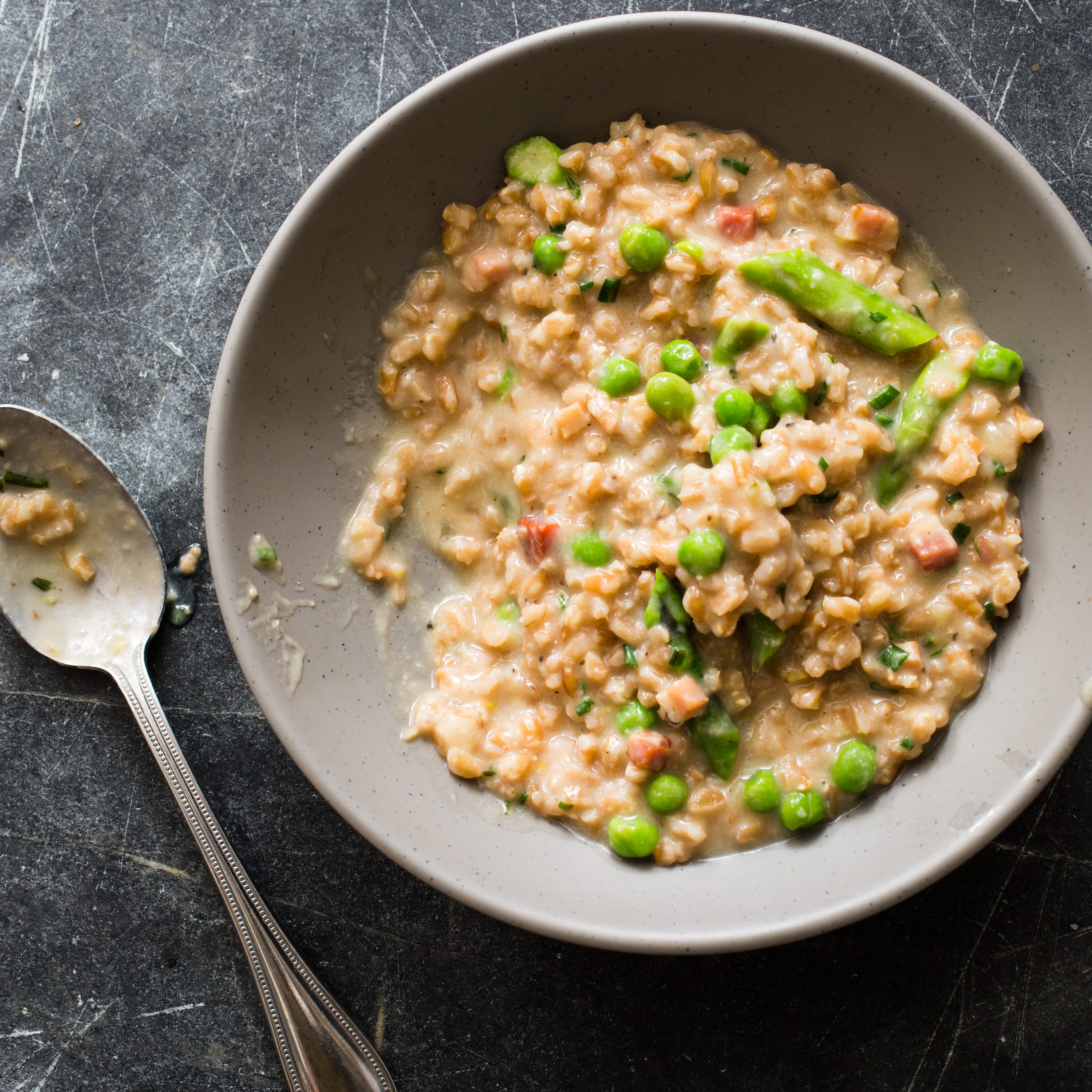 Farrotto with Pancetta, Asparagus, and Peas Cook's Illustrated