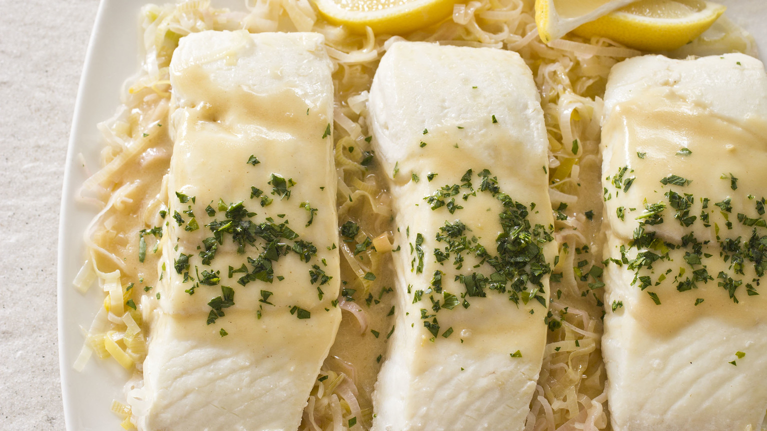 Braised Halibut With Leeks And Mustard America S Test Kitchen Braised Halibut With Leeks And Mustard America S Test Kitchen