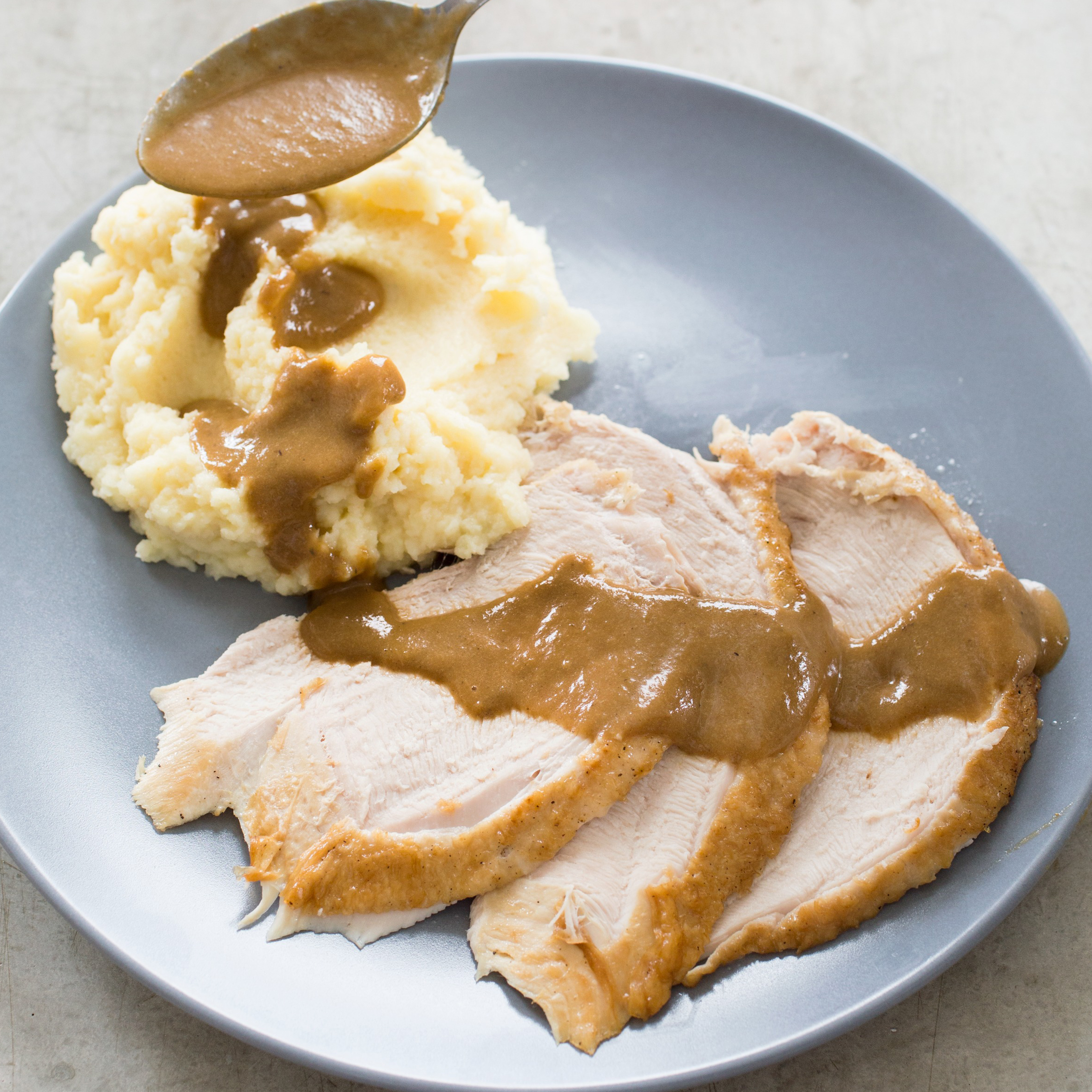 Paleo Turkey Breast with ShallotPorcini Gravy America's Test Kitchen