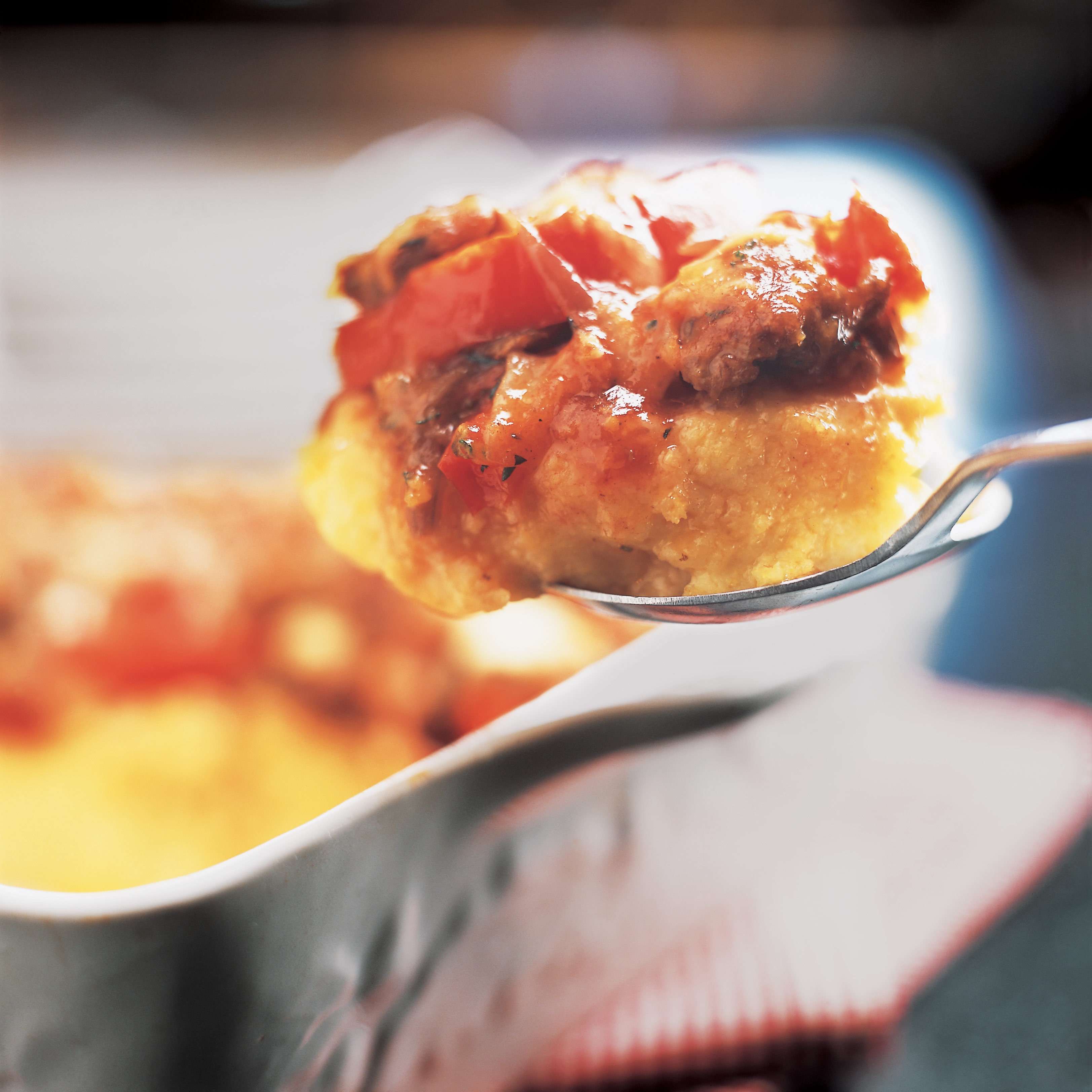 Polenta Casserole with Sauteéd Bell Peppers and Sausage America's