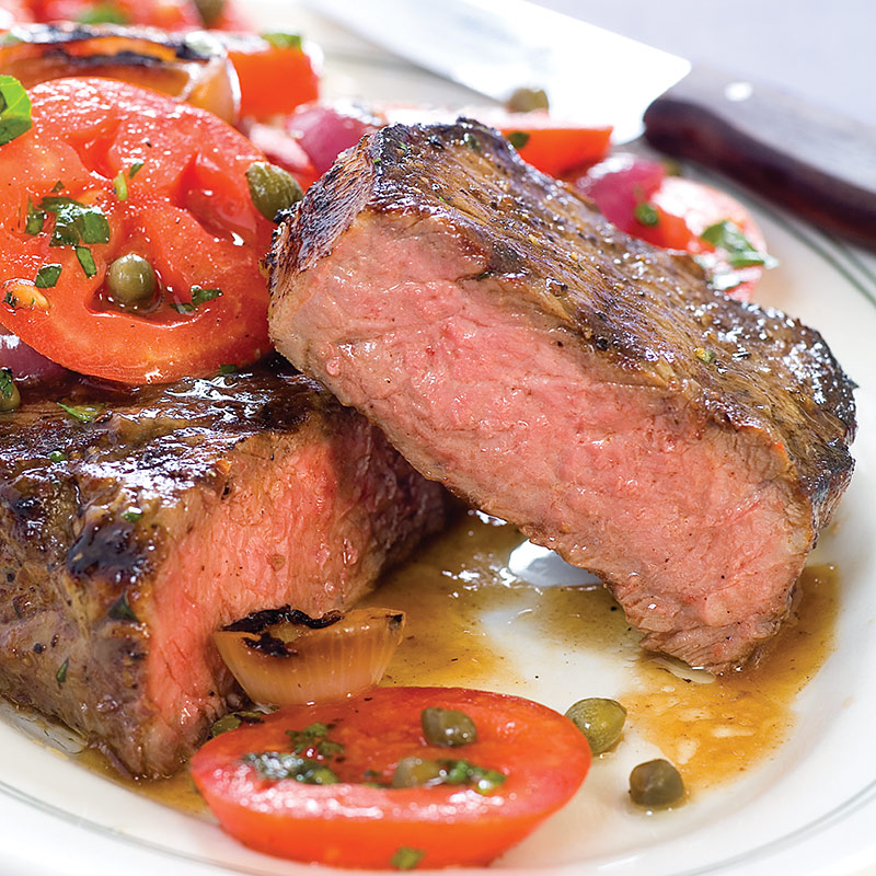 Grilled Steaks With TomatoOnion Salad Cook's Country