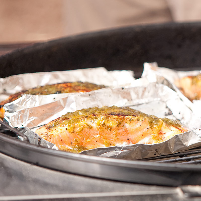 Sweet and Saucy GasGrilled Salmon with LimeJalapeno Glaze America's