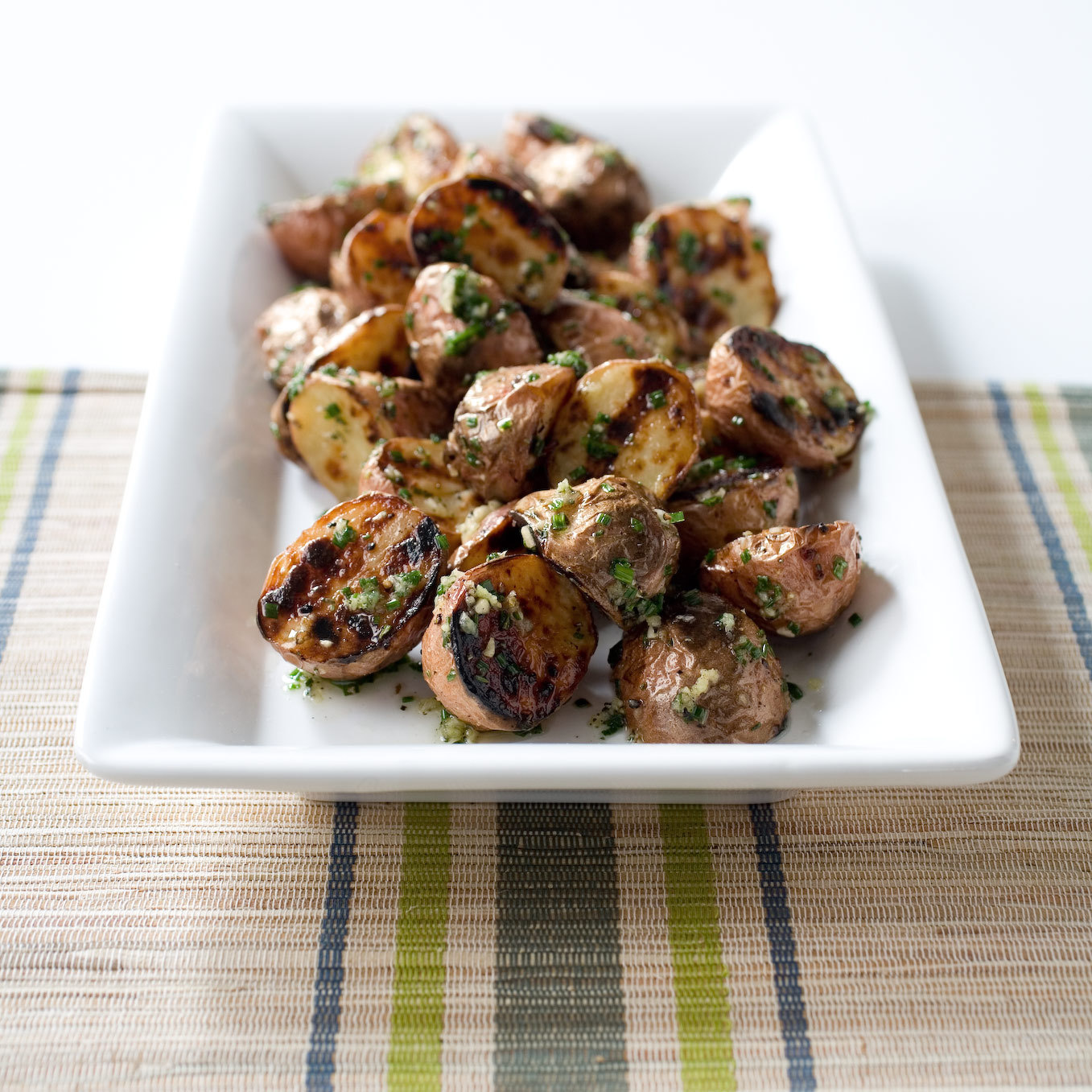 Grilled Potatoes with Garlic and Rosemary on a Gas Grill